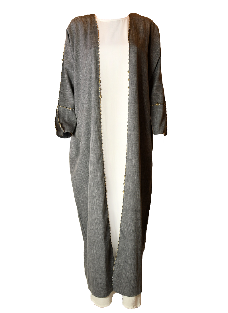 Zaynah Open Abaya - Gray