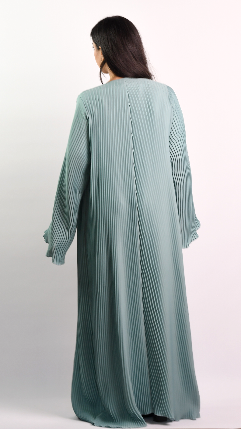 Aaliyah Open Abaya - Light Teal