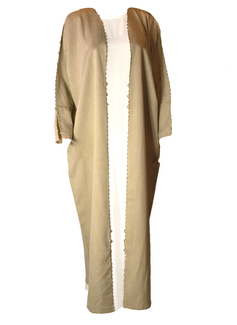 Zaynah Open Abaya - Beige