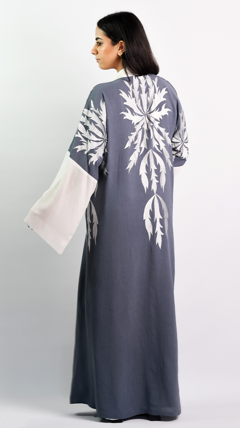 Dalia Open Abaya - Slate