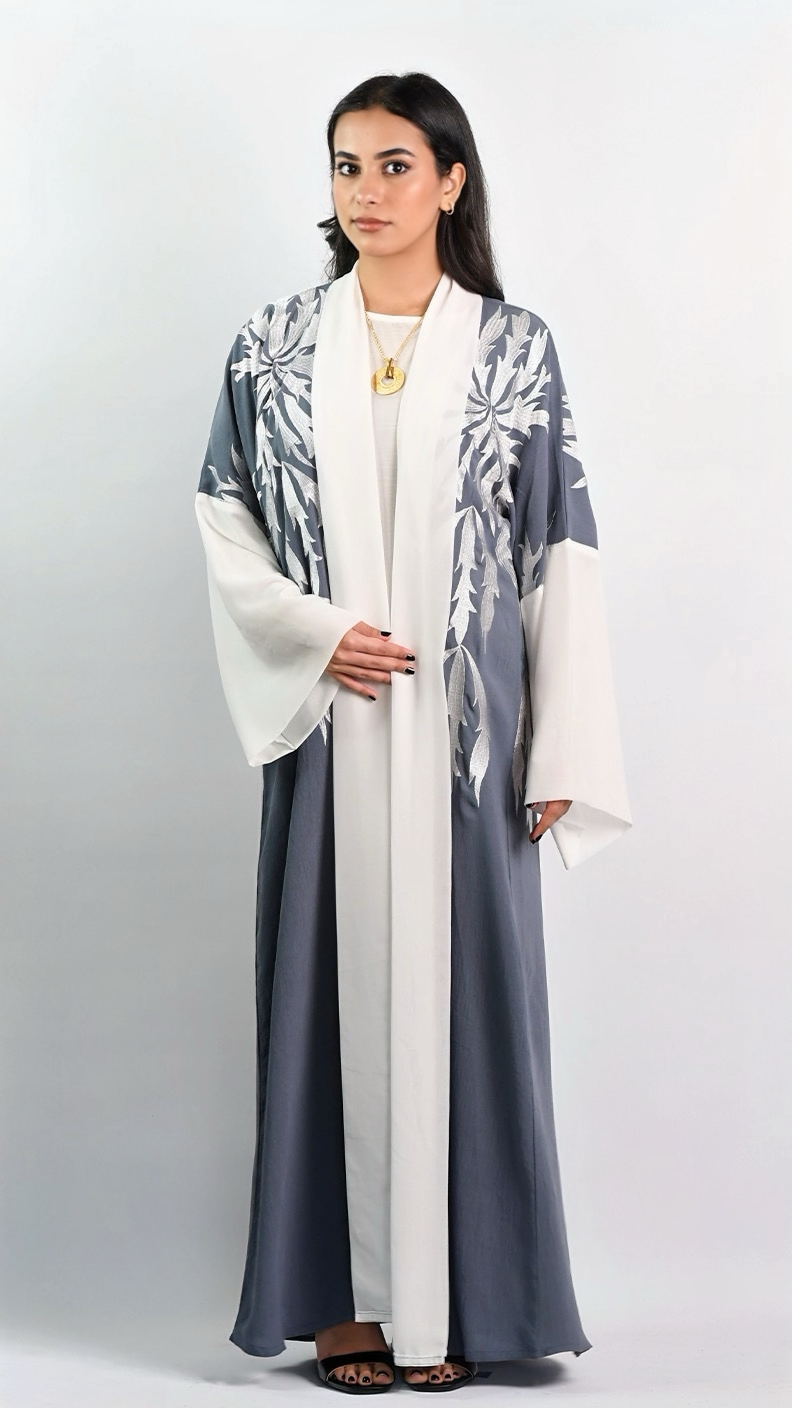 Dalia Open Abaya - Slate