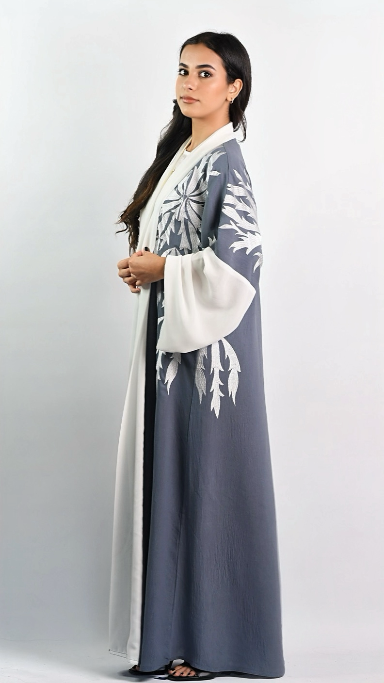 Dalia Open Abaya - Slate