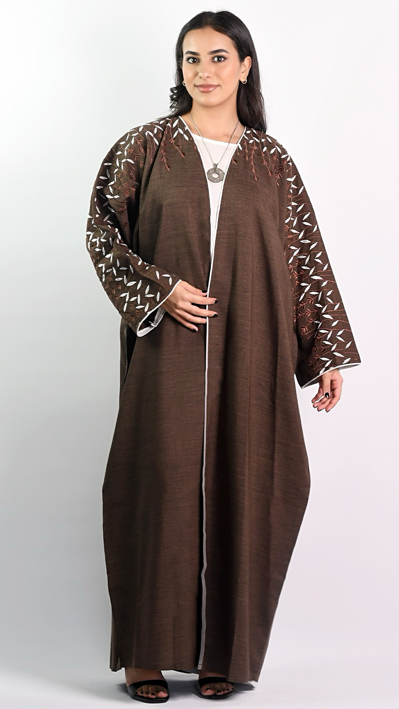 Sahara Open Abaya - Chocolate