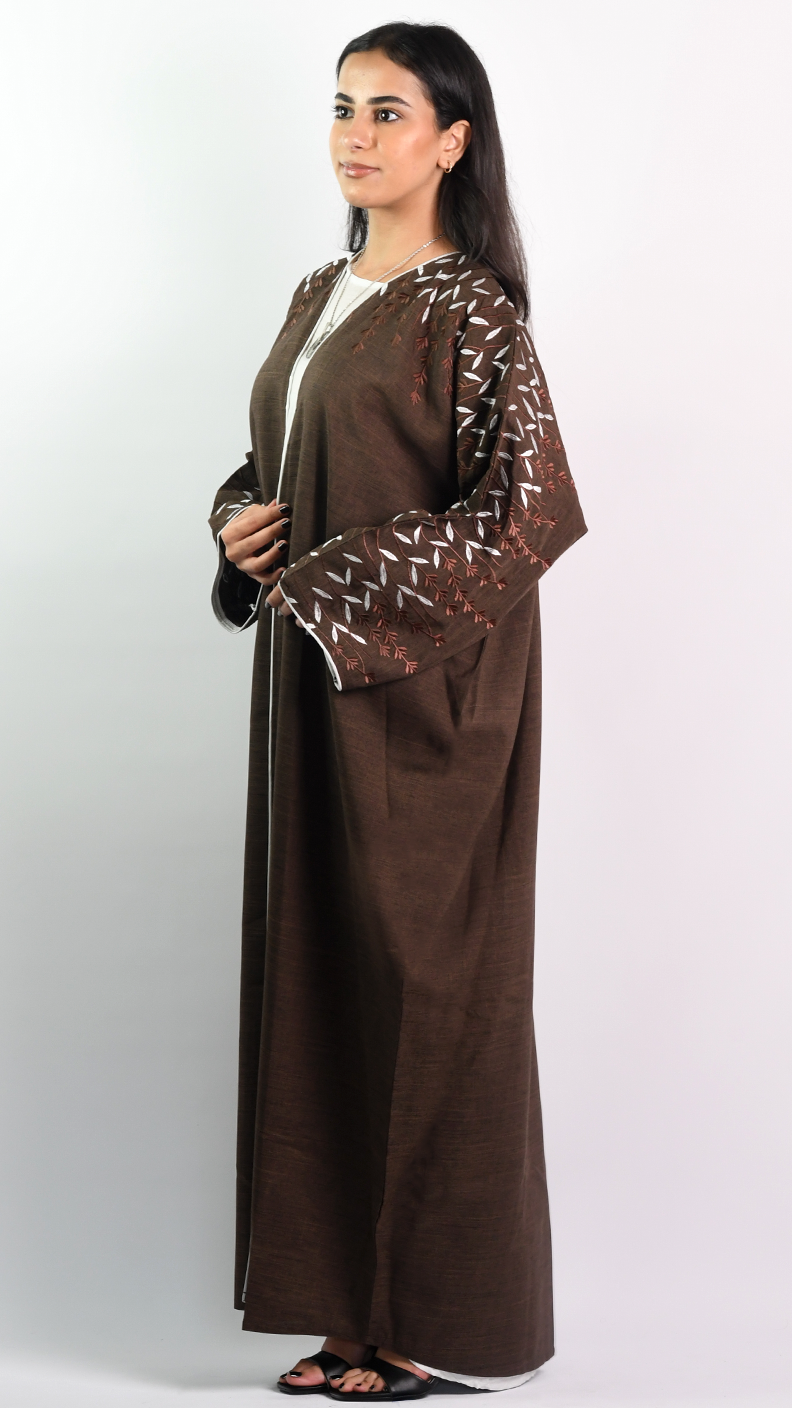 Sahara Open Abaya - Chocolate