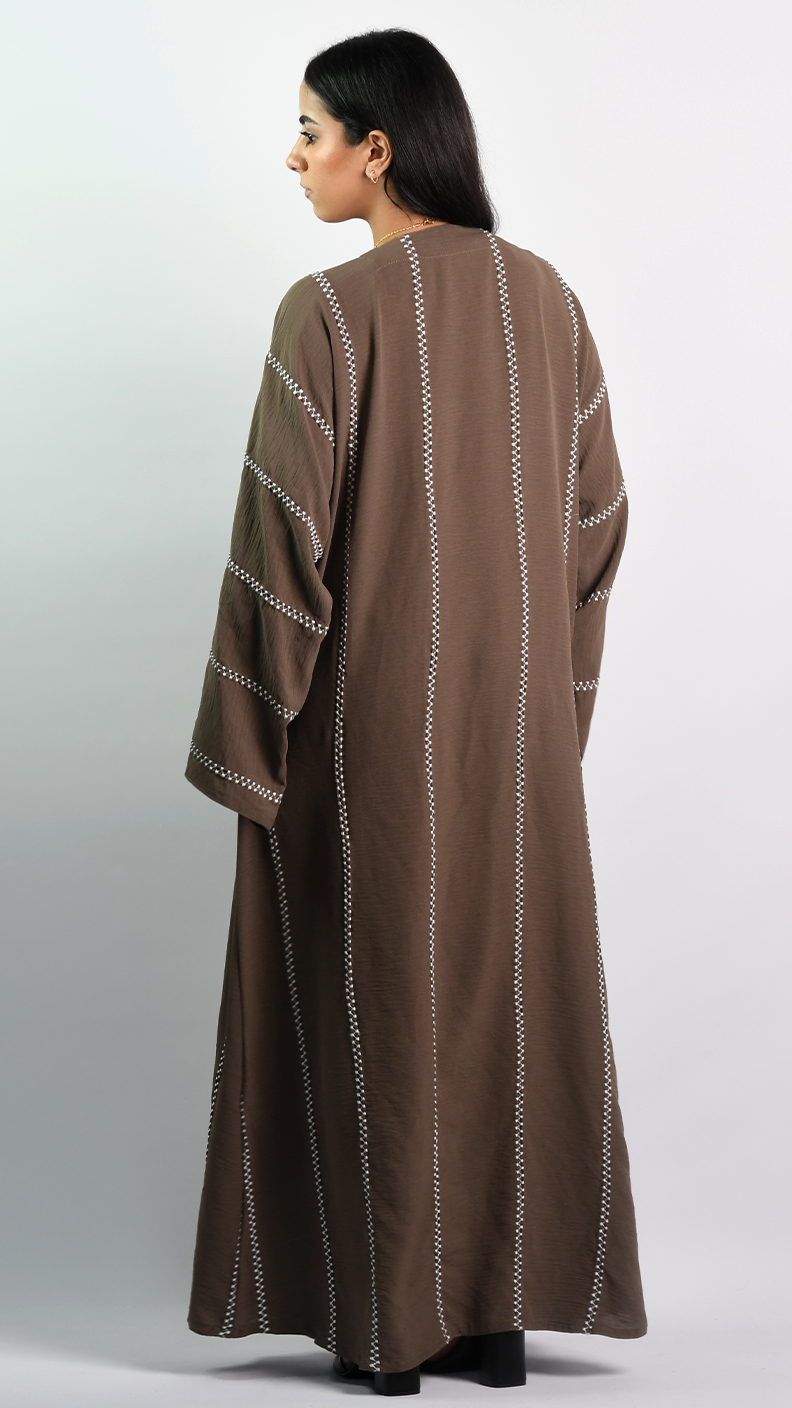 Nasira Open Abaya - Chocolate