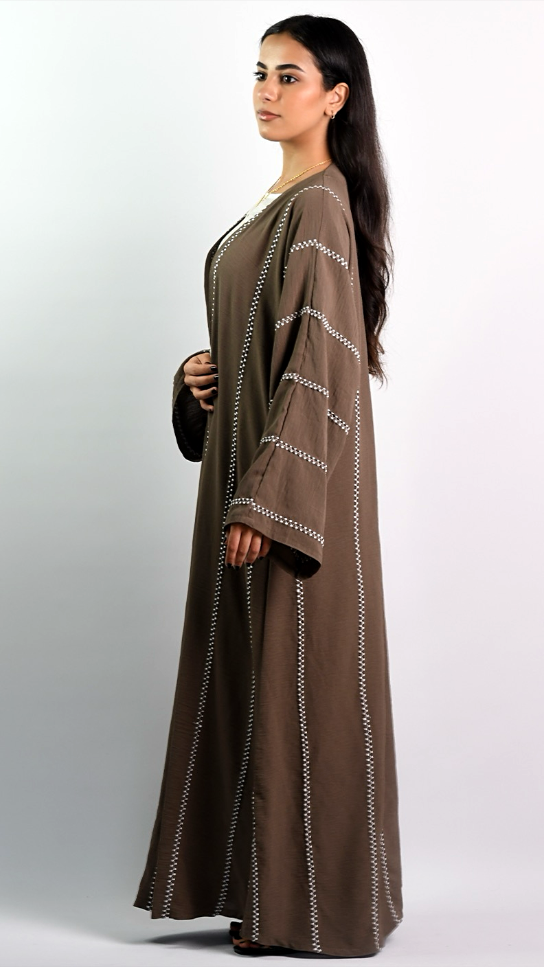 Nasira Open Abaya - Chocolate