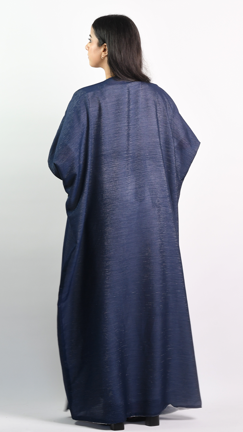 Jude Open Butterfly Abaya - Shimmery Navy Blue