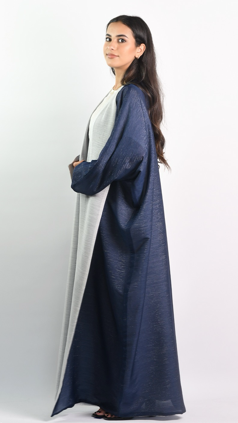 Jude Open Butterfly Abaya - Shimmery Navy Blue