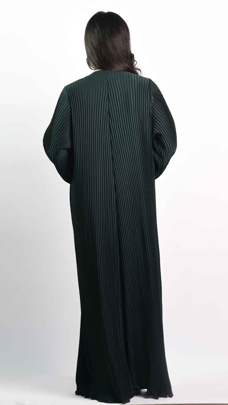 Aaliyah Open Abaya - Evergreen