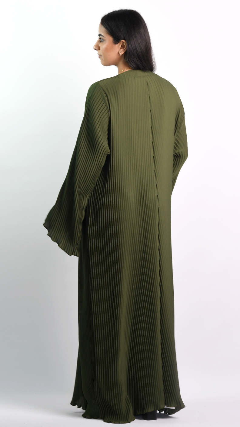 Aaliyah Open Abaya - Pine