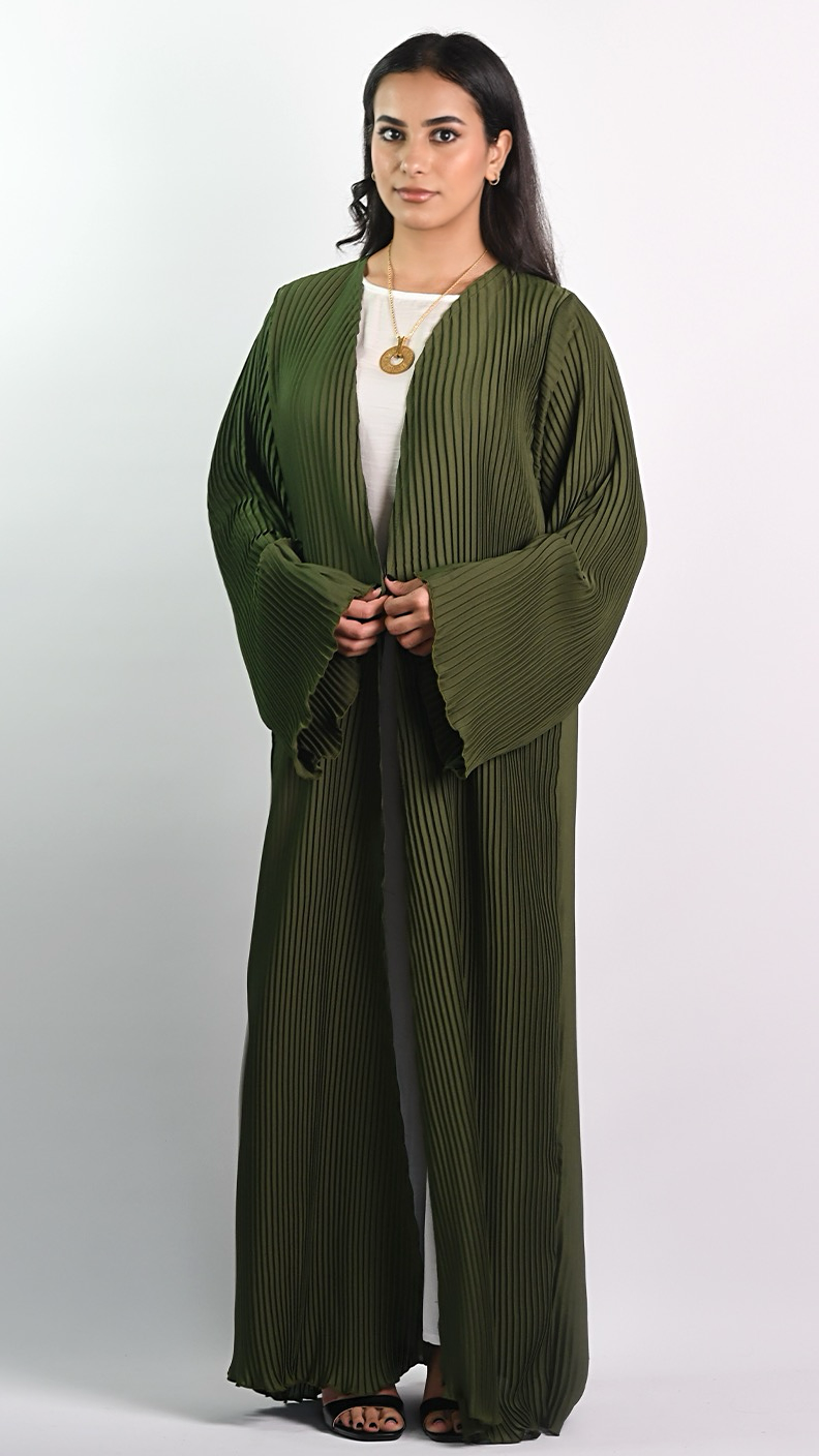 Aaliyah Open Abaya - Pine