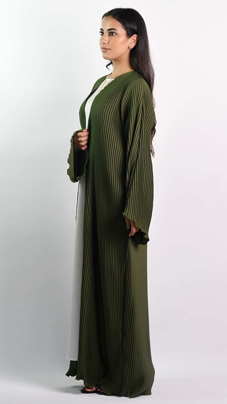 Aaliyah Open Abaya - Pine