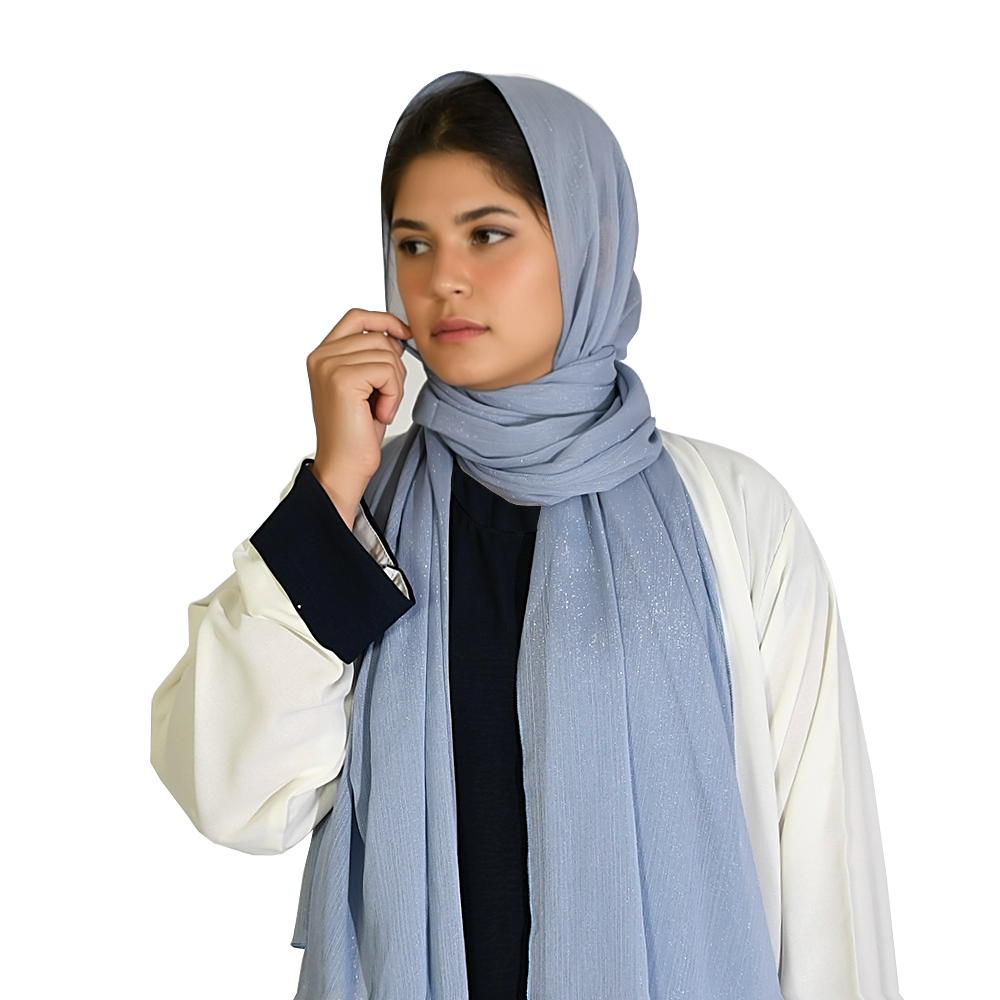 Essential Chiffon Hijab - Shimmery Ocean Blue