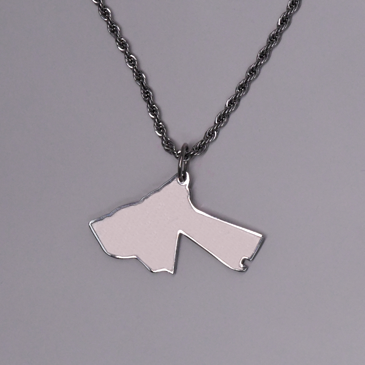 Jordan Map Necklace - Silver