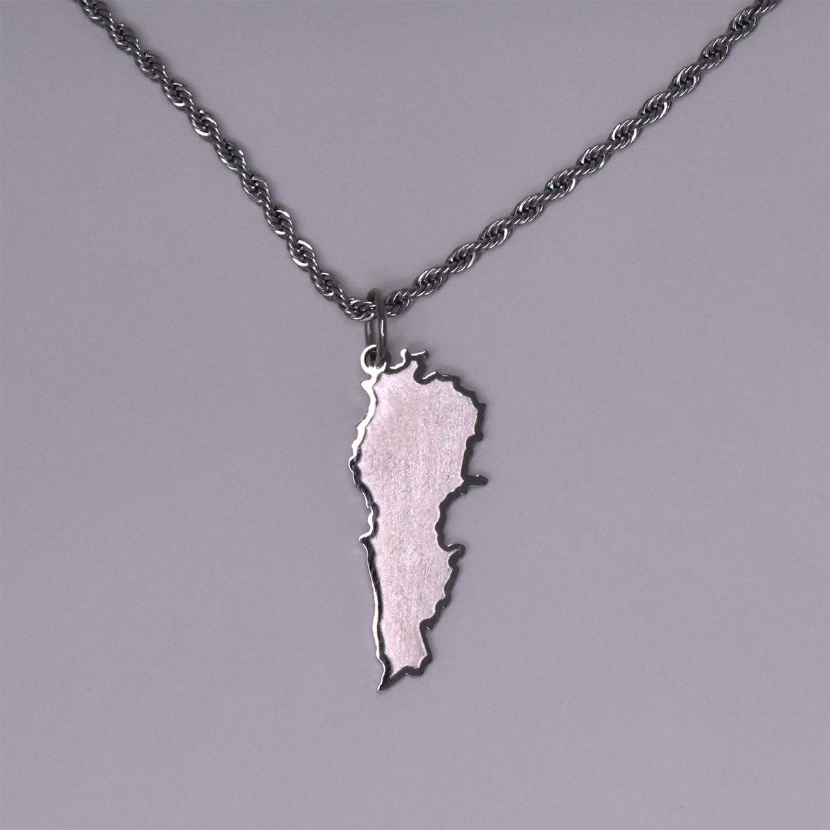 Lebanon Map Necklace - Silver