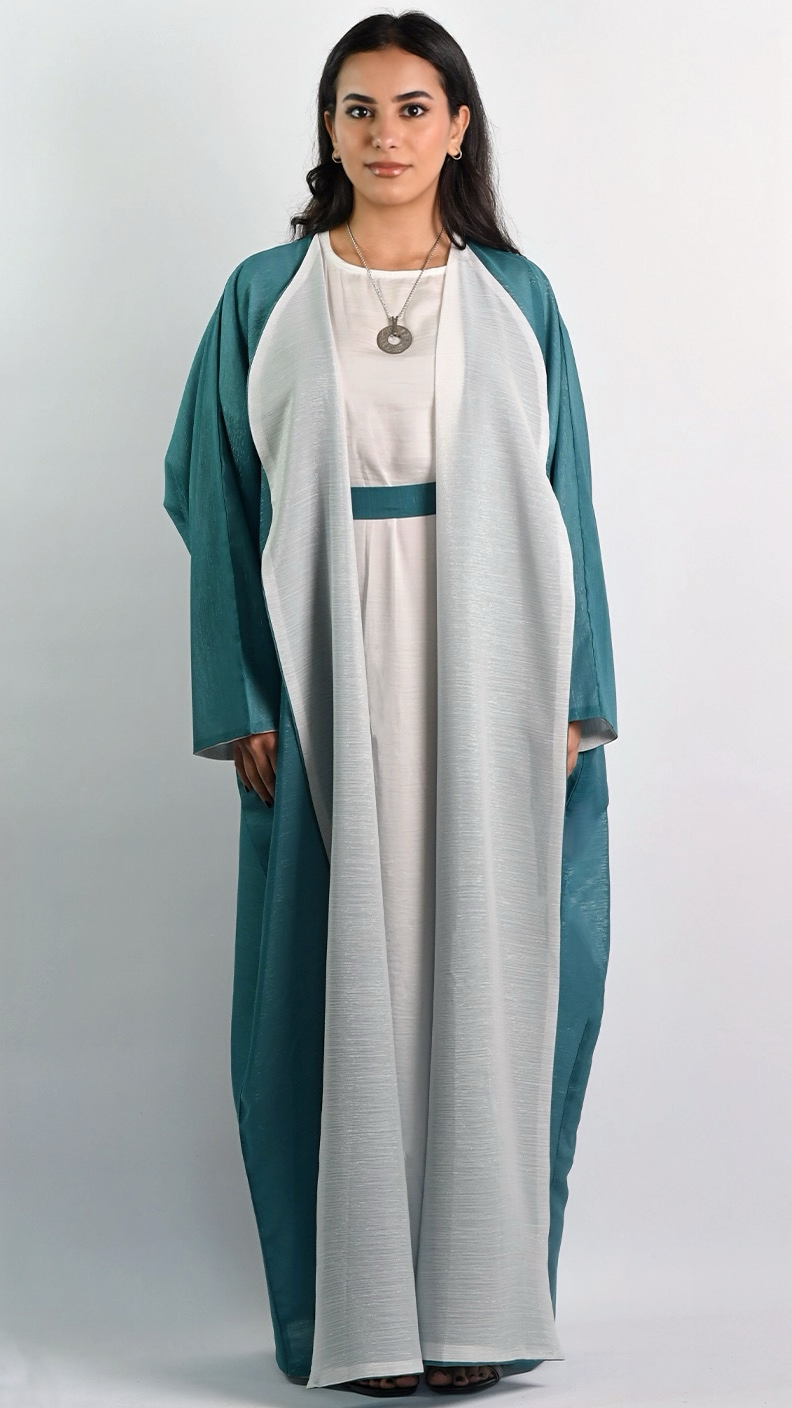 Jude Butterfly Abaya - Shimmery Teal