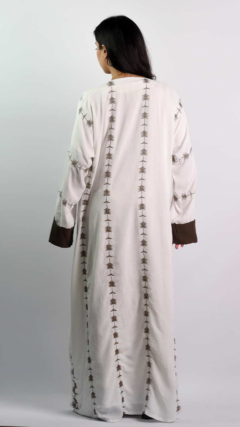 Farrah Open Abaya - White